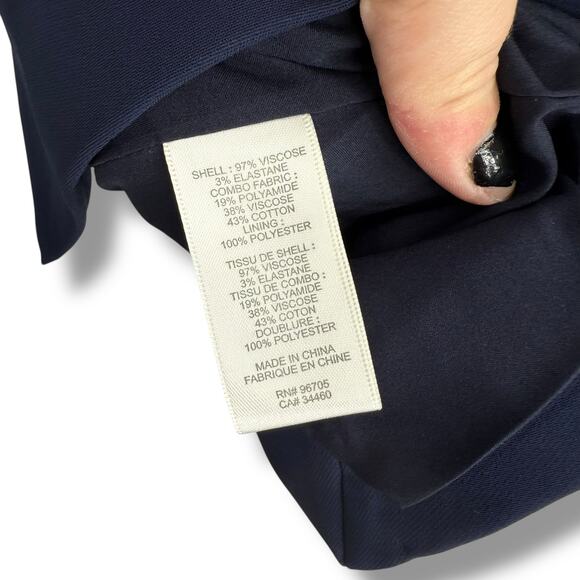 Rebecca Taylor Navy Blue Vest Size 0 XS Lace Trim Belted Suiting Sleeveless - Picture 13 of 14